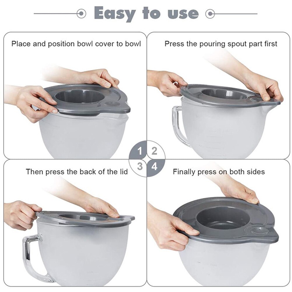 tilt hode lokk tetningsdeksel til kitchenaid  k5gb 5- kvart mikser glass bolleholder tetnings lokk silikon lokk til krus beker deksel