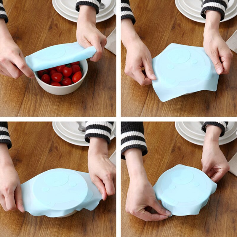 Boxi tapas para cocina de silicona de grado alimenticio, cubierta de microondas, tapas elásticas, tapa de Bol sellado, bolsa reutilizable de conservación, tapa de olla