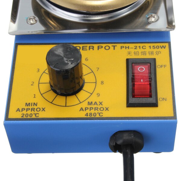 220V 150W 50mm Soldering Desoldering Stainless Steel Plate Solder Pot Desoldering Bath 200-480°C Electric Soldering Irons