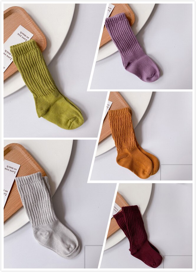 Chaussettes couleur bonbon pour garçons et filles, chaussettes assorties avec tout, pour les enfants de 1 à 8 ans, automne et hiver, chaussettes décontractées: set-1 / XL (for 5-8 years )