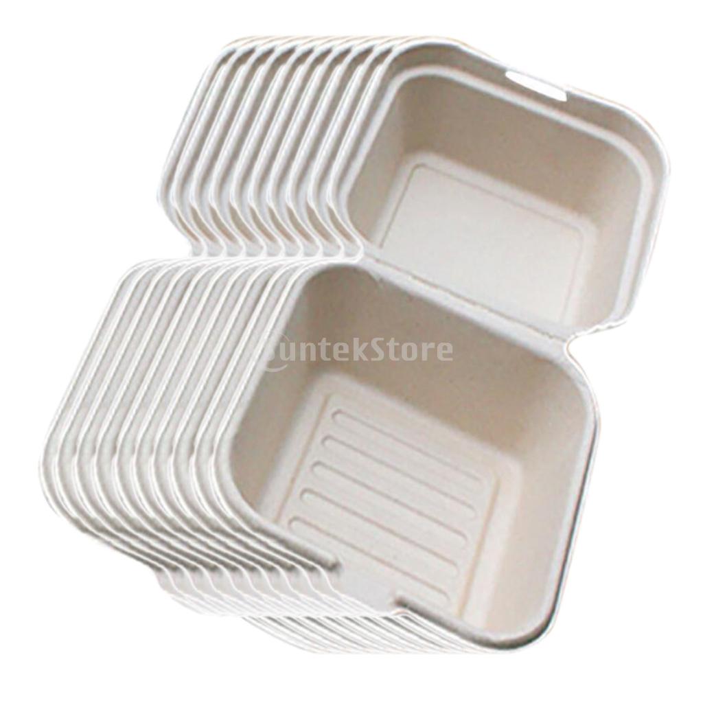 Boîte à Bento jetable , stockage des repas, préparation des aliments, boîte à déjeuner, salade de fruits, Hamburger, gâteau, emballage: Beige 10pcs