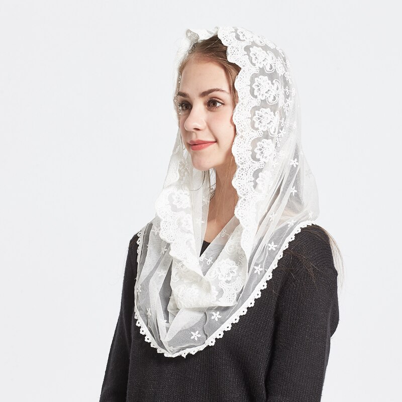 Châles et foulards en voile à pompon pour femmes, écharpe d'automne, mantique catholique église pour femmes, 1 pièce, nouvelle