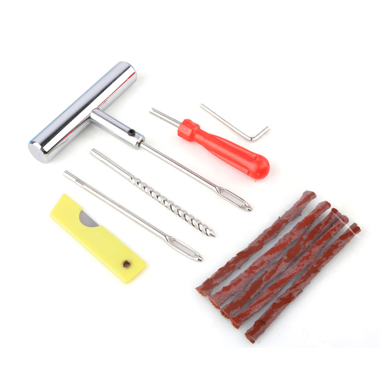 11Pcs Bandenreparatieset Auto Motorfiets Fiets Emergency Heavy Duty Tubeless Bandpunctuur Professionele Reparatie Kit Plug Set