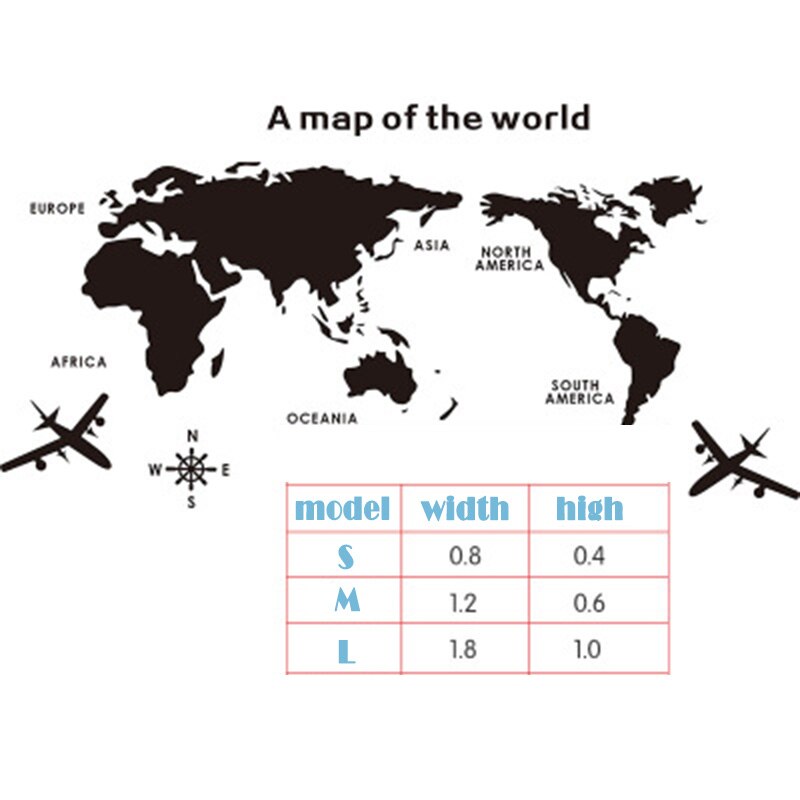 Acrylic 3D Map Of World Smooth Solid Crystal Wall Sticker Home Office Decor AUG889