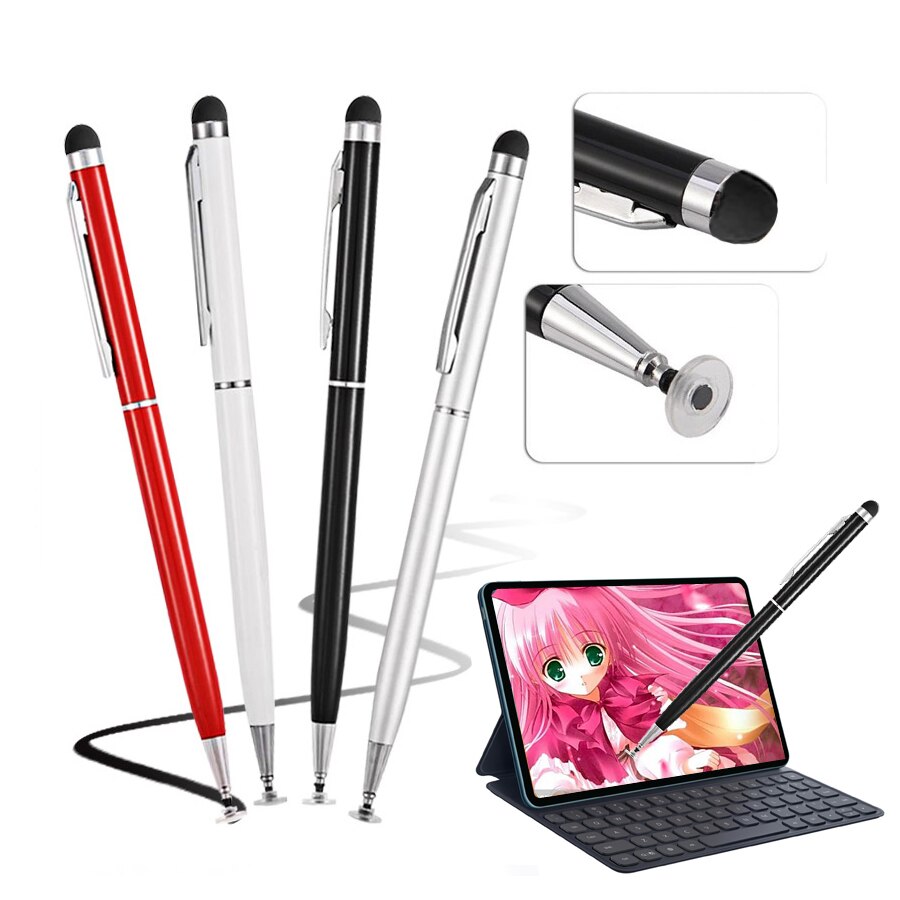2 kpl 2 in 1 näyttökynä tabletti kynä piirustus kapasitiivinen kosketuskynä yleiskäyttöinen ipad android ios älypuhelimelle 13 väriä xiaomi