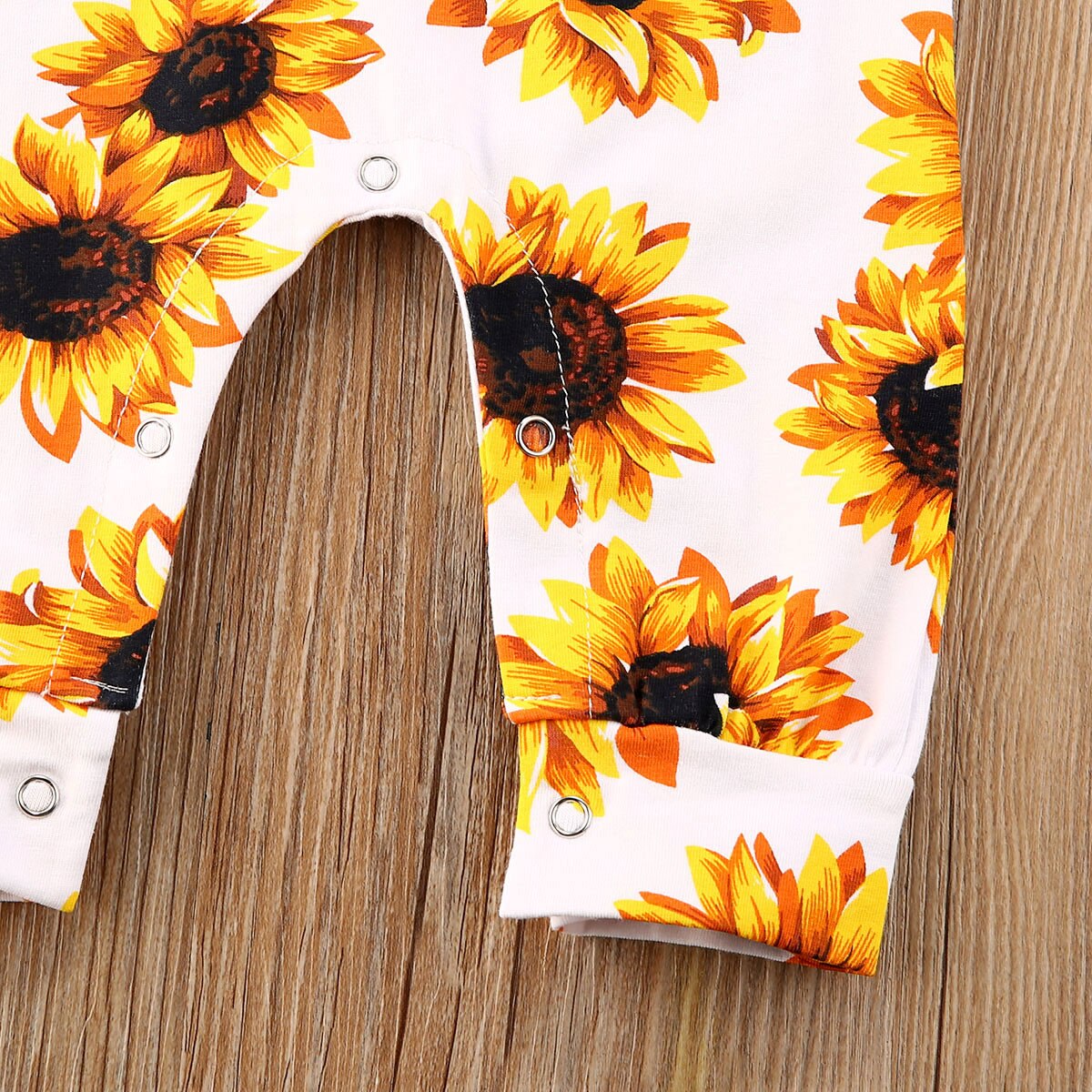 0-18M Nieuw Zomer Baby Meisjes Jongens Rompertjes Hoofdband 2 Stuks Zonnebloemen Print Korte Mouw Jumpsuits Kleding