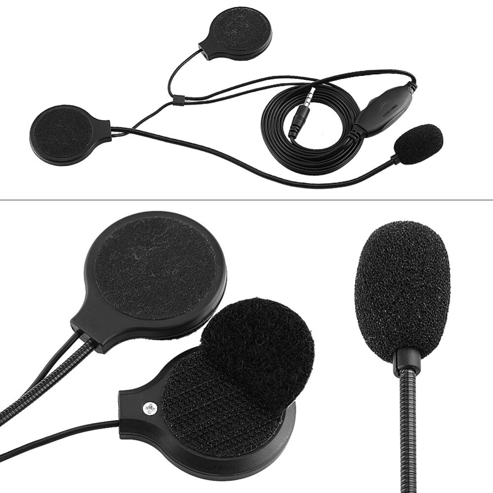 Motorhelm Hoofdtelefoon Stereo Headset Oproep Oortelefoon 3.5mm Jack-plug Verstelbare Microfoon Universele Accessoires Zwart