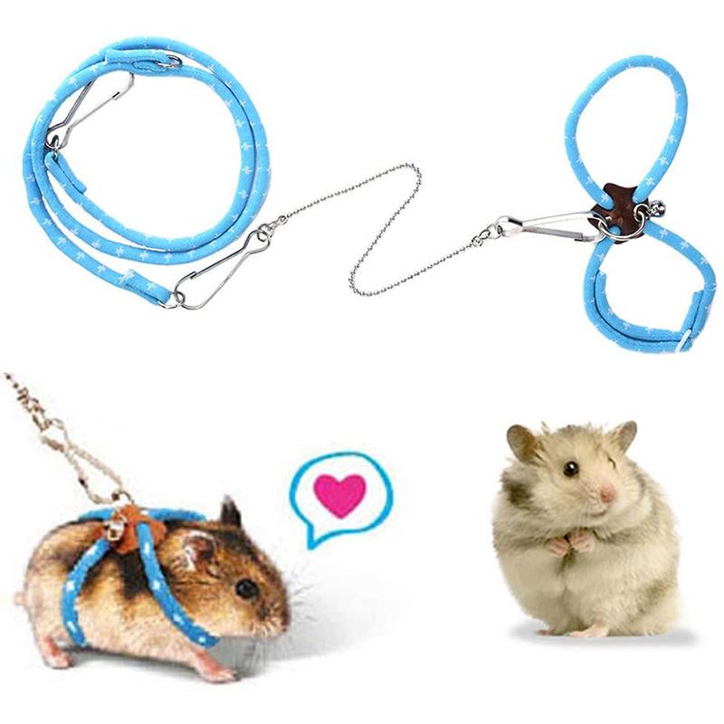 Arnés para hámster con cascabel, arnés ajustable para mascotas, ratas, ratones y hámsters