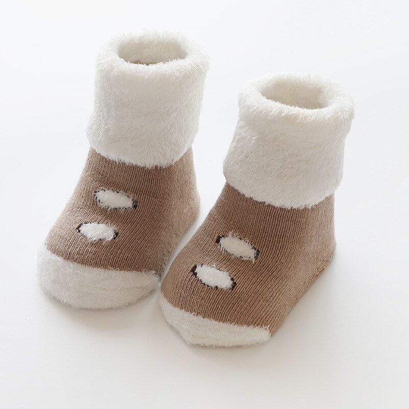 Calcetines para bebé recién nacido, calcetín de algodón para niño, 0-3T: Khaki Socks / XS(0-6Months old)