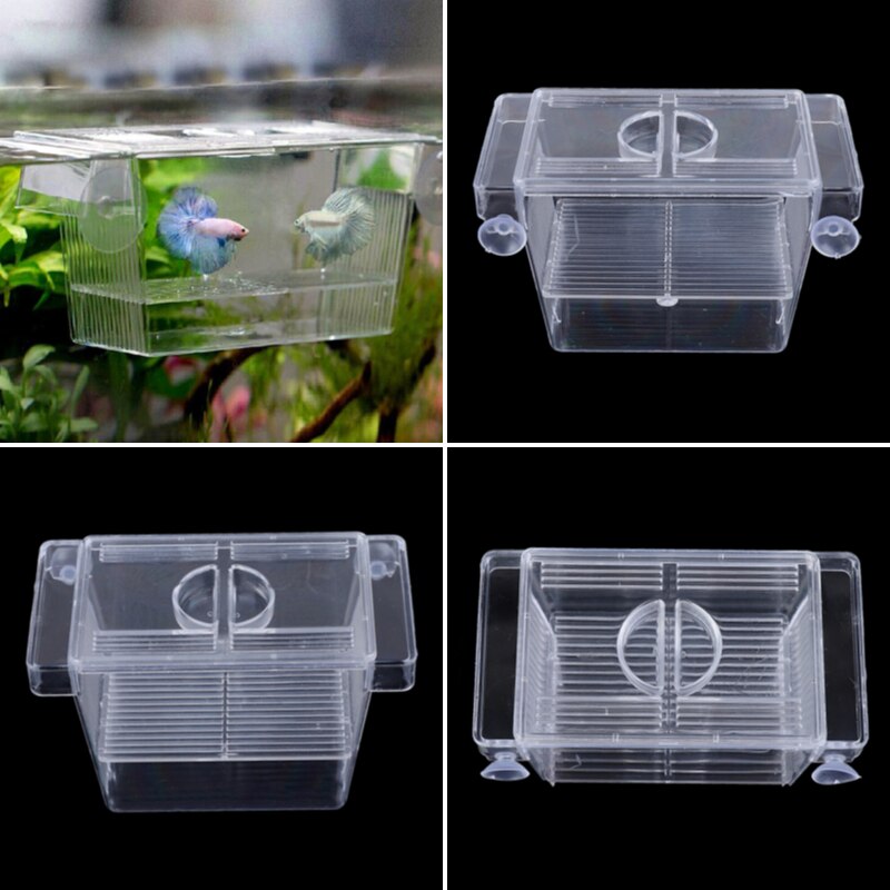 Aquarium Fish Tank Guppy Double Breeding Breeder Rearing Trap Box Hatchery