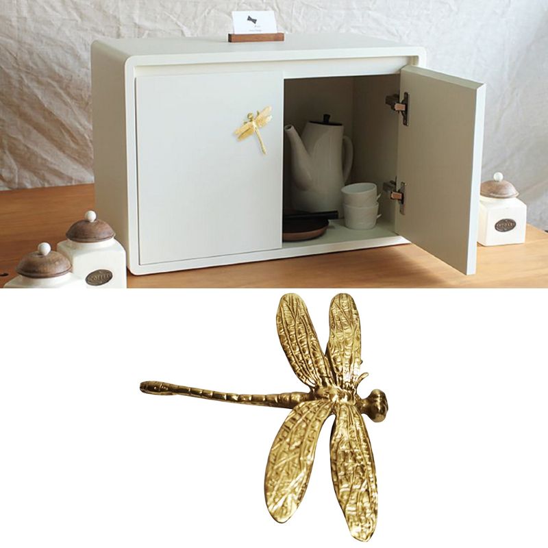 Pure Copper Dragonfly Handles Gold Drawer Cabinet Door Cupboard Pulls Knobs