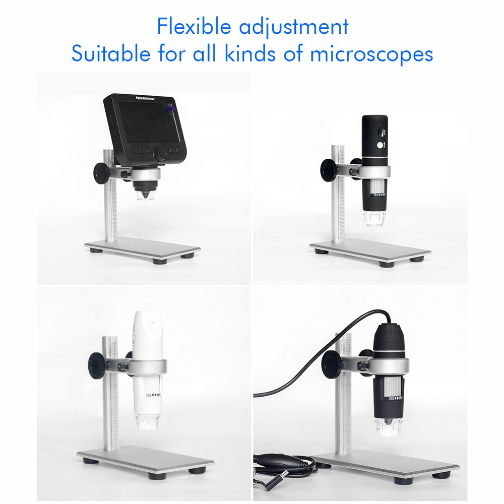 Aluminum Alloy Microscope Stand Microscope Metal Bracket with Adjustment Height 23-35mm Clamping Diameter for Most Microscopes