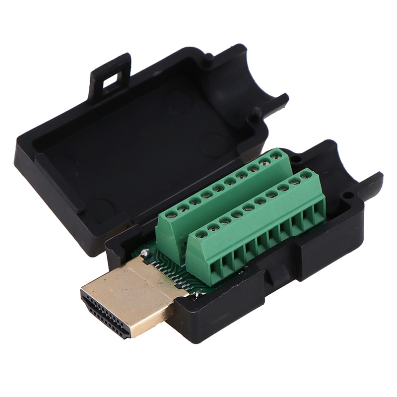 1 Conector HDMI macho 19 P de terminales de conexión sin soldadura con cubierta al por mayor