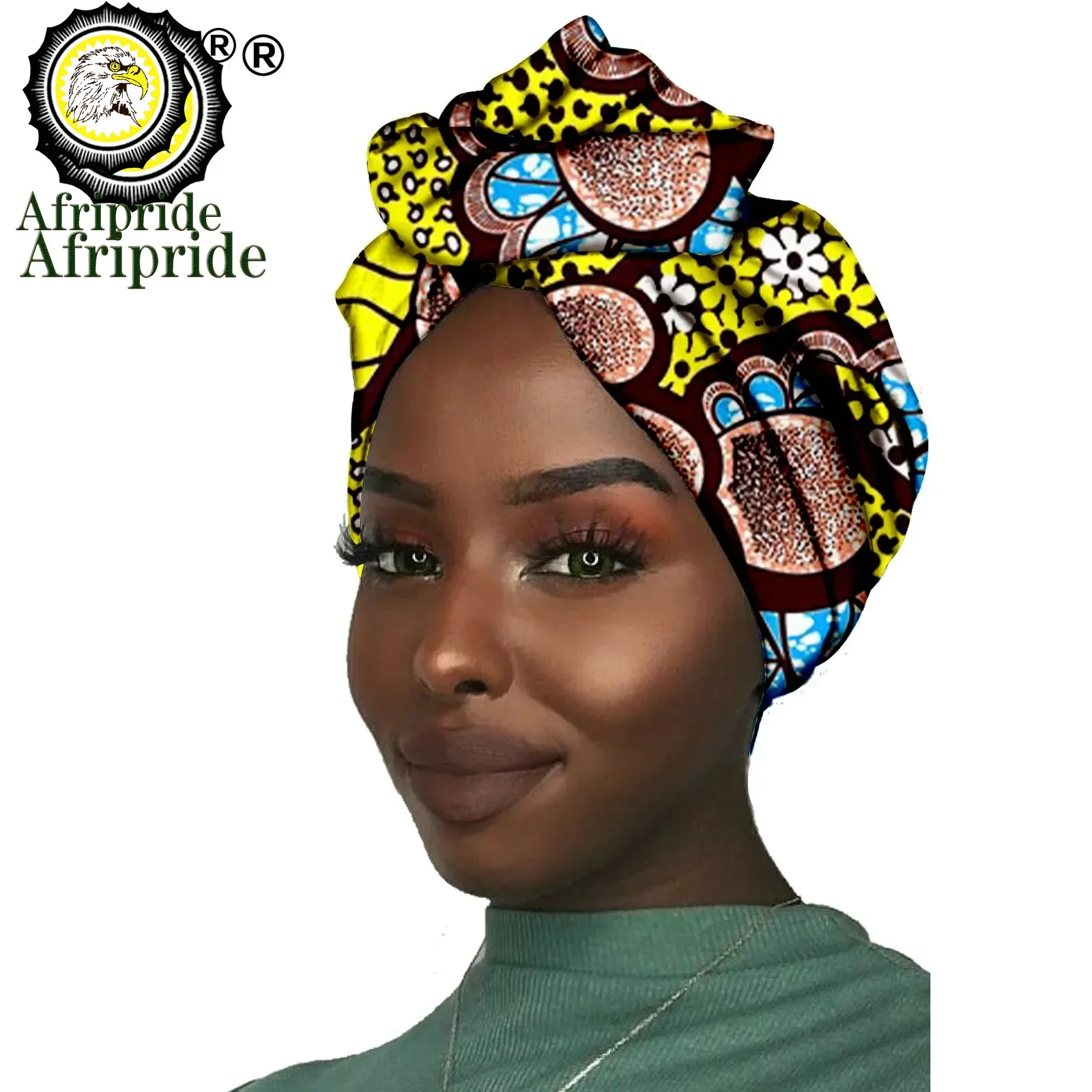 Nueva africana, diadema para mujer, tela de cera de algodón, pañuelo tradicional para la cabeza, turbante, cera de algodón puro AFRIPRIDE S001