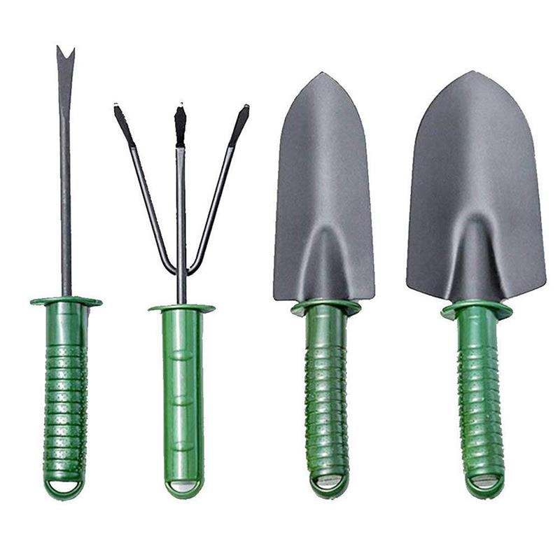 4 PCS Gardening Tool Set Combination Flower Planting Shovel Garden Plastic Handle Flower Shovel Large Garden Plant Tool Set