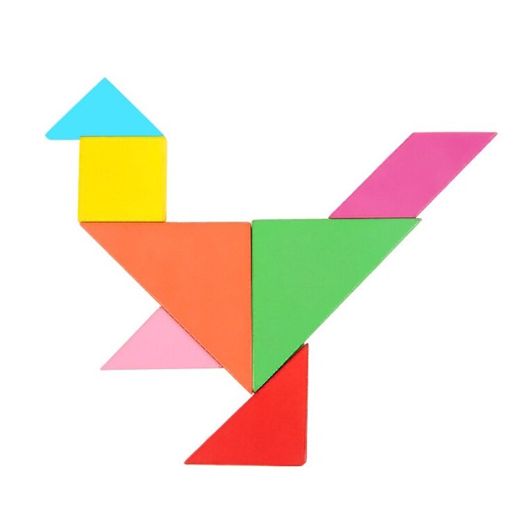 Tre puslespill tangram 3d puslespill leker låve tenker søle puslespill brett farge kjenne å utvikle pedagogiske leker satt til låve