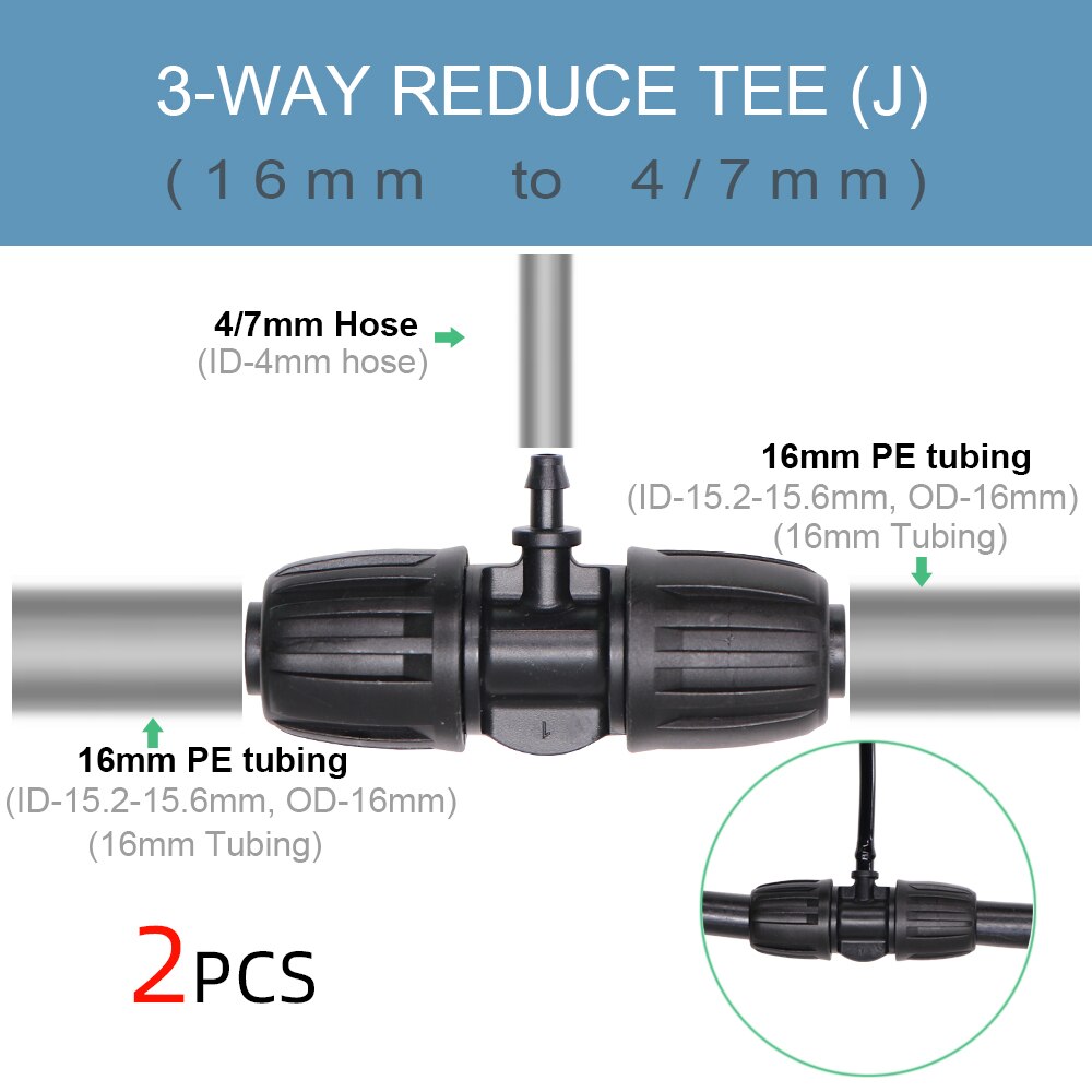 Hose Connector Adapter - 1/2" 3/4" Female Thread to 1/4" 3/8" 1/2" Barb - 2-Way 4-Ways Coupling Tap Tubing Joint: J-2PCS