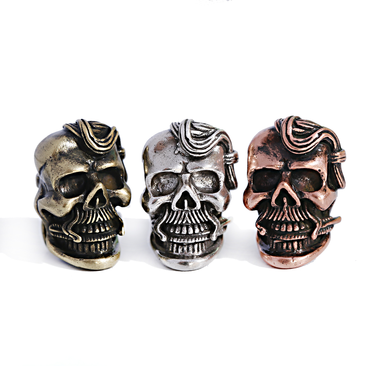 Cuentas de Paracord Vintage para hombre, abalorios de bronce antiguo, cobre, León, casco, Calavera, abalorios para pulsera, fabricación de joyas, 3 uds./Set: Multicolor