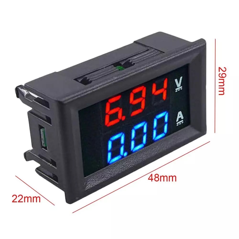 DC 100V 10A Voltmeter Digital Voltmeter Ammeter Blue + Red LED Amp Dual Digital Volt Meter Gauge Electromobile Motorcycle Car