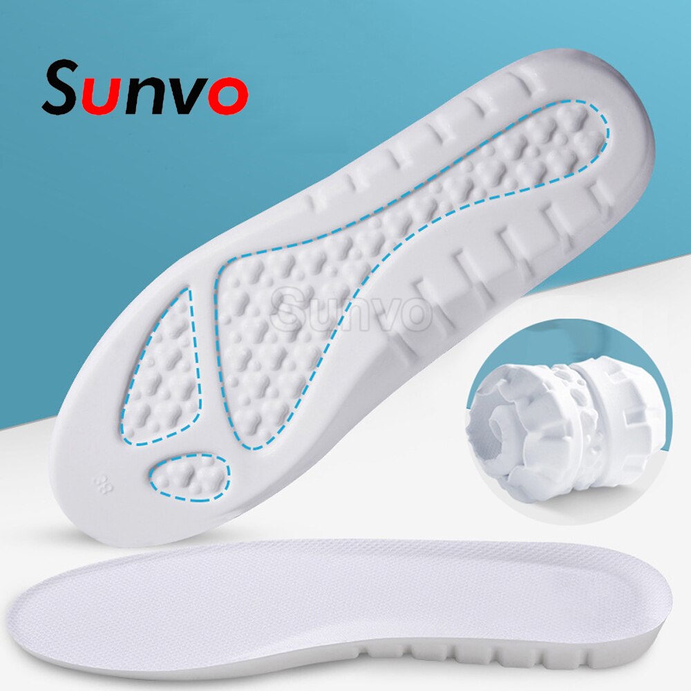 Memory Foam Insoles for Women Men Shoes Inserts High Elastic Shock Absorption Breathable Sports Insole With U-Shaped Heel Pad