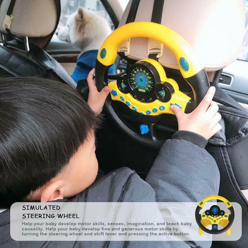 Børn copilot simuleret rat racing driver legetøj pædagogisk lydende legetøj  m09