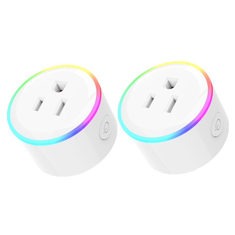 Lonsonho smart støpsel wifi stikkontakt nattlys type b oss støpsel tuya smartlife kompatibel alexa google hjemmeassistent: 2 stk