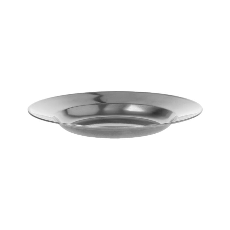 Acier inoxydable rond assiette plat plat récipient alimentaire en plein air Camping pique-nique vaisselle 16-24cm: 01