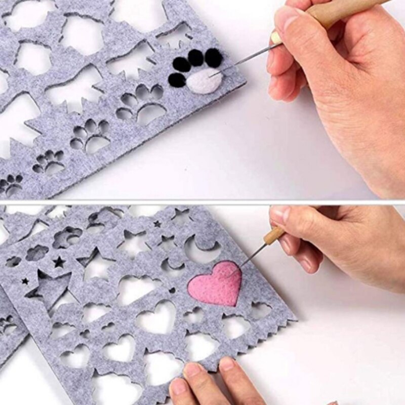 Colorful Felt Needle Felting Molds DIY Felt Template Stencil Applique Handcraft