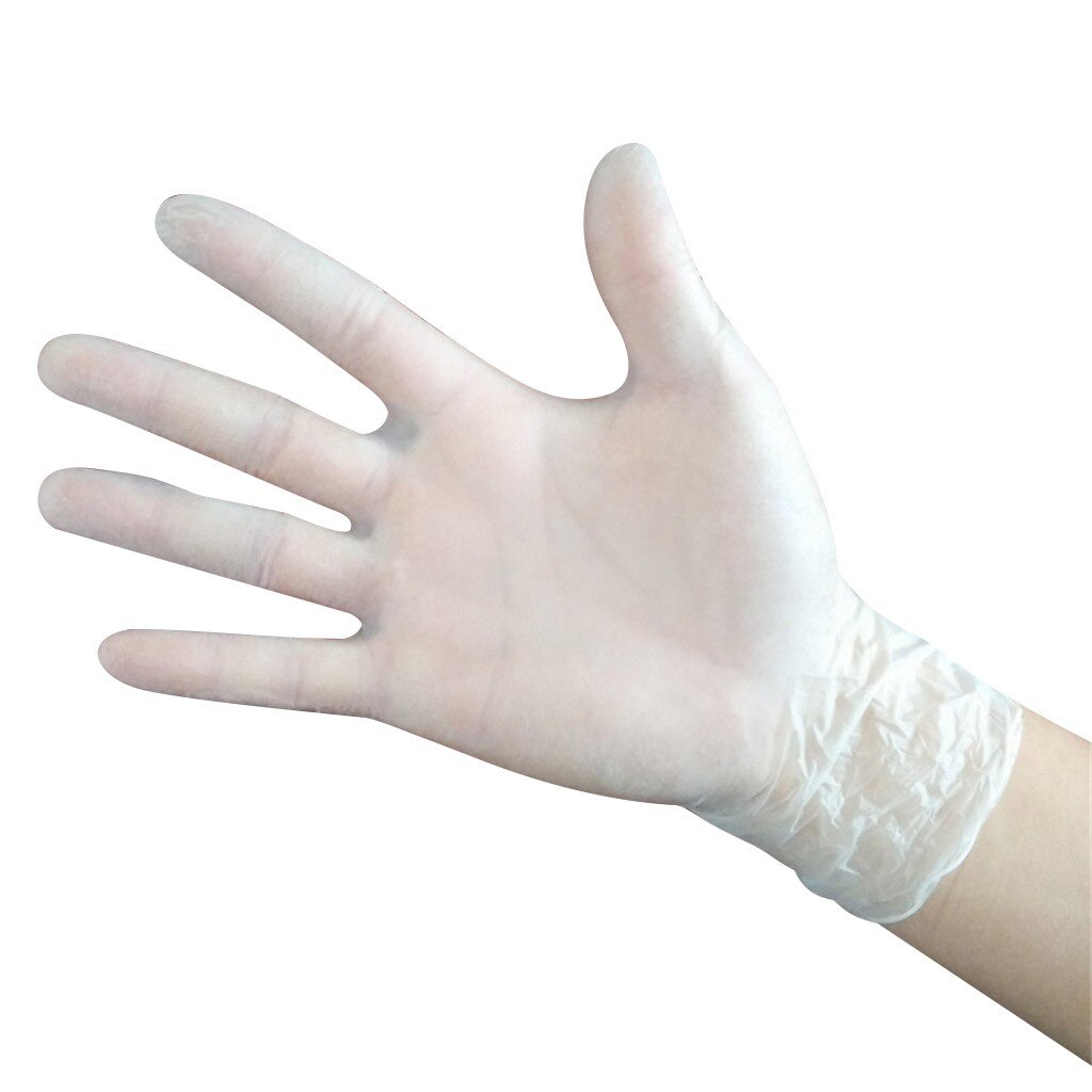 100PCS/Box protection Powder-free PVC Transparent Gloves Disposable Rubber Powder-free PVC Salon cooking Transparent Gloves L*5: M