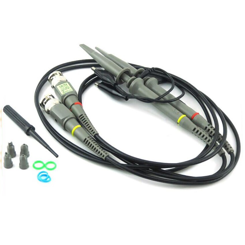 2 Stks/set P6100 100 Mhz Oscilloscoop Probe 600V Dc Hoge Gevoeligheid Oscilloscoop Clip Probe 10:1 Met Accessoires Kit