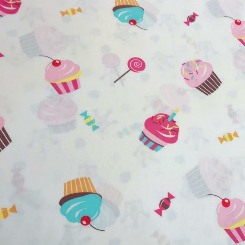 Tissu de drap de lit de bébé | Série de gâteaux, tissu de coton pour le bricolage, tampon de table, tissu de pathachie en coton: Marron / 50x80cm