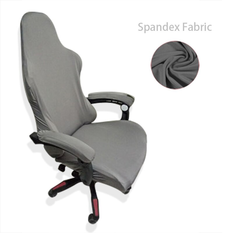 Stor størrelse sædebetræk til computer stol sædetaske stretch kontorstol betræk elastisk spandex stol betræk spisestue dække: Spandexgrå