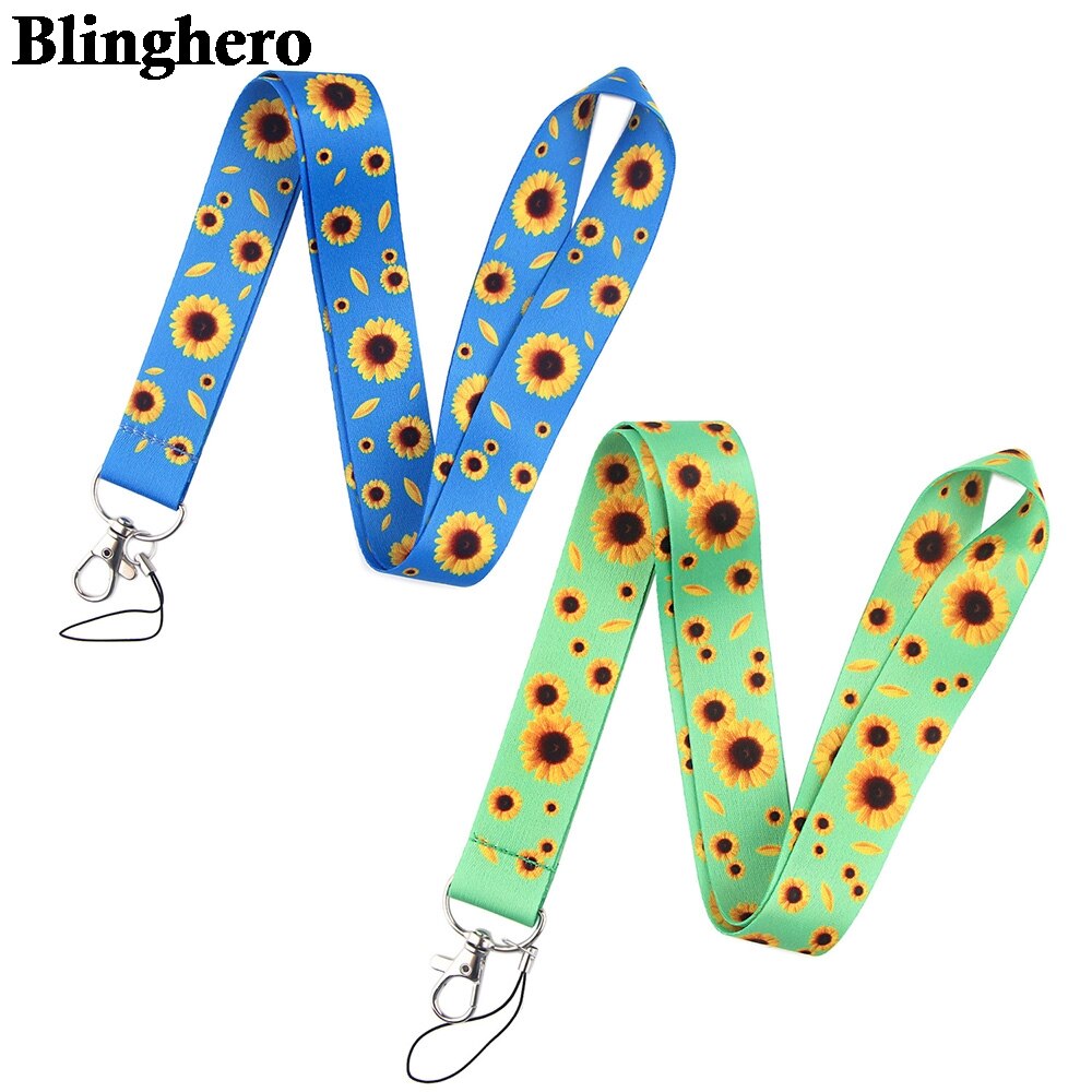 CA1522 Sunflower Lanyards Cute Neck Strap Cell Phone Keys ID Card Holder Lanyard For Keys DIY Hanging Rope Lanyards