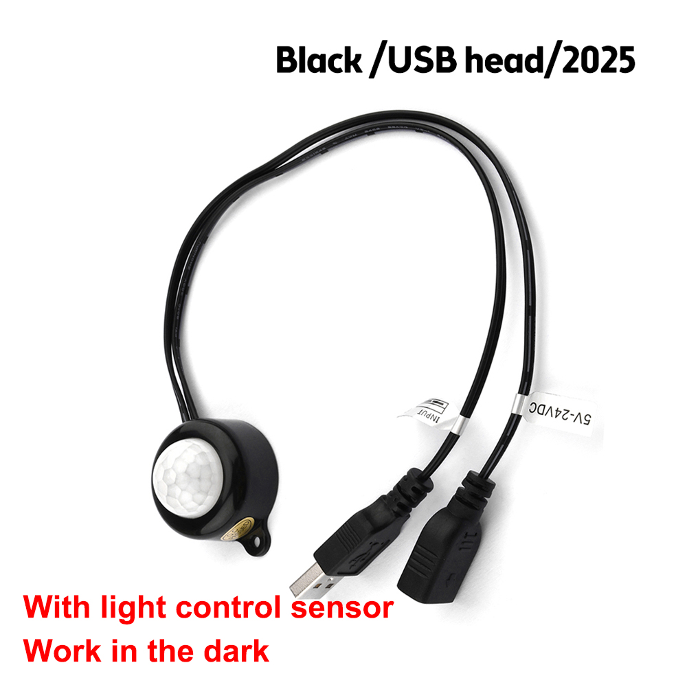 USB Body Infrared PIR Motion Sensor Switch DC5V12V24V Human Motion Sensor Detector DC Switch For LED Light: Orange