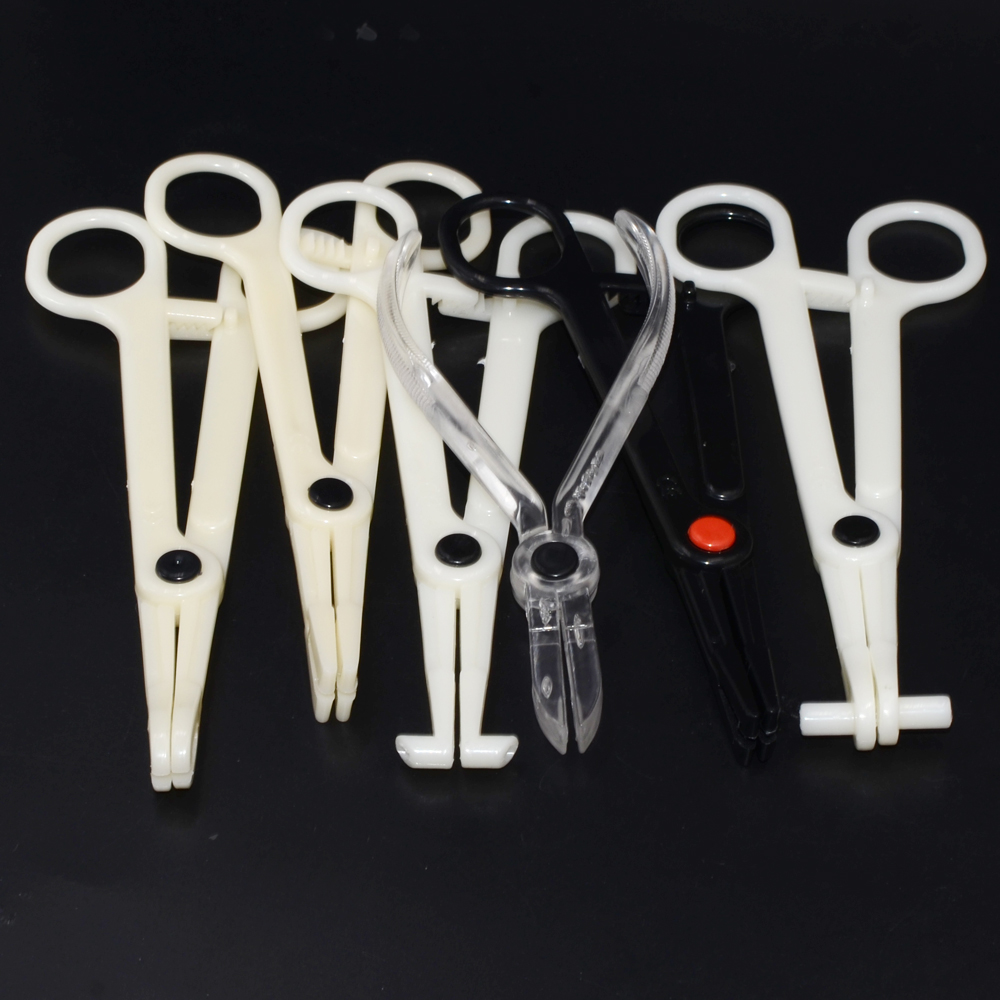 Alicates desechables de abrazadera de apertura/cierre esterilizados por EO Gas PC, pinzas para oreja, nariz, labio, vientre, herramientas para perforación corporal, 1 ud.