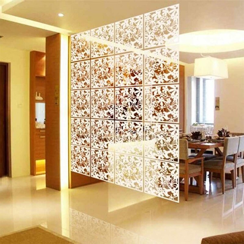 4pcs Divider Panel Butterfly Bird Flower Hanging Screen Partition Divider Panel Screen For Home Decorating Bedroom Dining Study