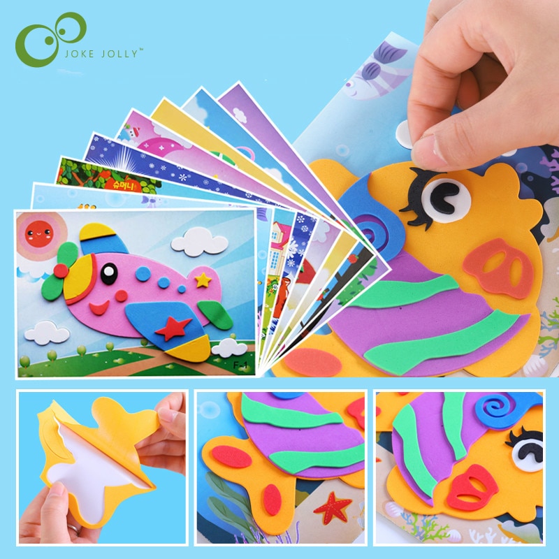 5 Ontwerpen/Lot 3D Eva Foam Sticker Diy Cartoon Dier Puzzel Voor Kinderen Kids Multi-Patronen Stijlen Speelgoed voor Kinderen Lyq