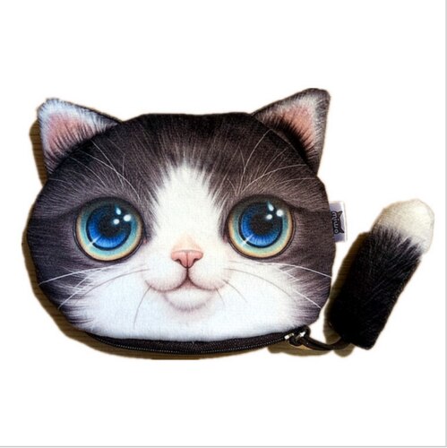 Neue Münze Tasche Geldbörse Nette Kleine Schwanz Katze Geldbörse Brieftasche Tasche Ändern Beutel Schlüssel Karte Halfter Mit Reißverschluss: LILA