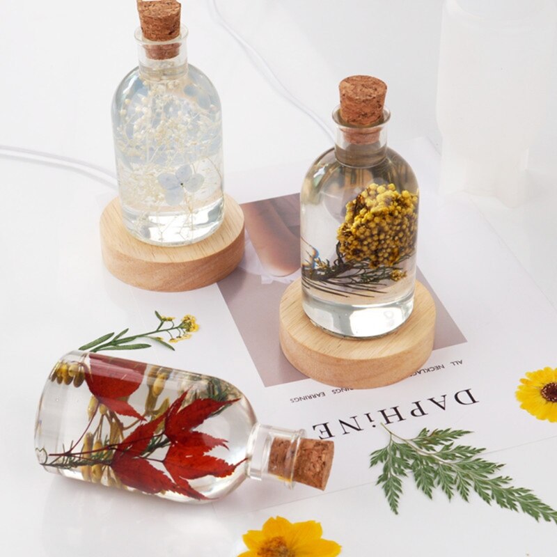 Fairy Bottle Shape Lamp Resin Mold Bottle Light Mold LED Bulb Lamp Silicone Mold Epoxy Resin Crafts for Home Decoration