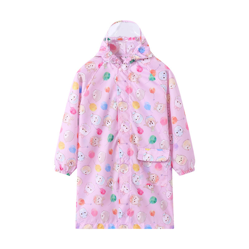 Cartoon Raincoat Students Raincoat Children Rainproof Rainwear Girls Poncho Kids Raincoat Rain Suit Rain Jacket: pink / XL