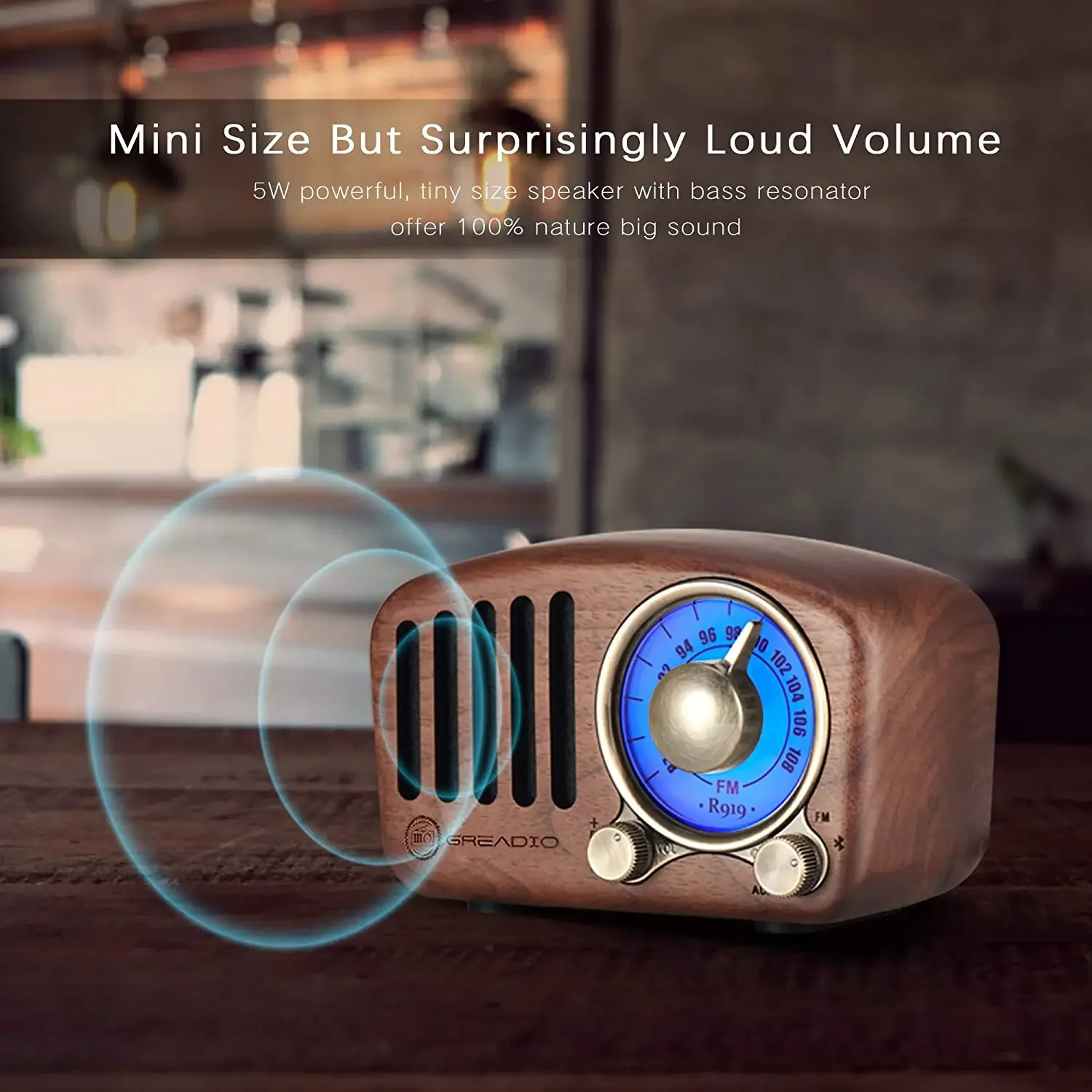 Portable Retro Radio Bluetooth Speaker Walnut Wooden FM Radio Old Fashioned Classic Style Support TF Card Or AUX Cable Play