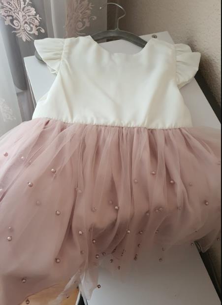 Vestido de princesa para niñas pequeñas de 1 a 8 años, manga con volantes, Perla sólida, encaje, retazos en la espalda, tutú con lazo