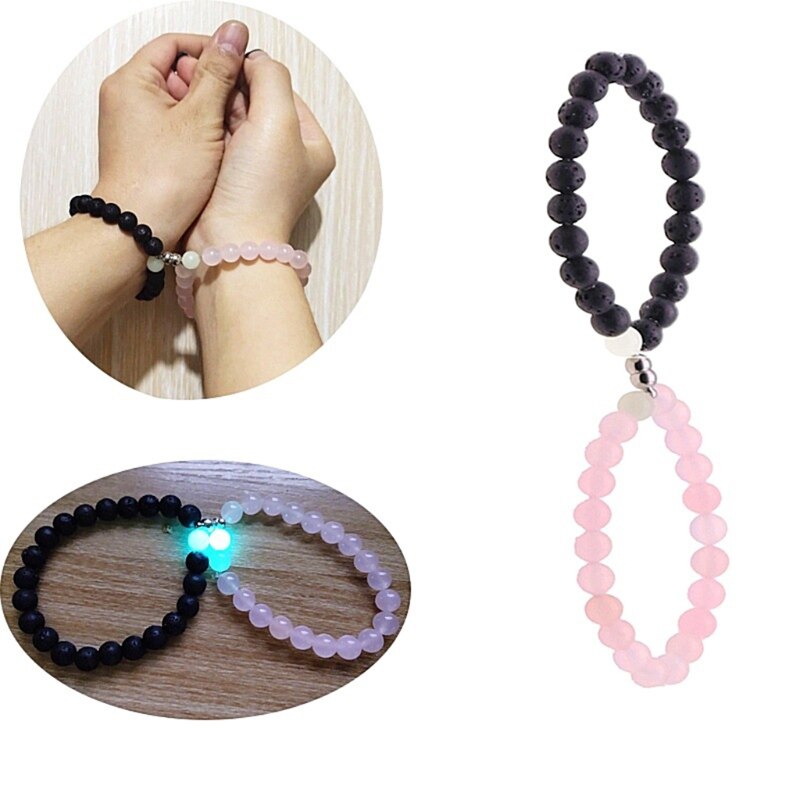 Magnetische Stellen Armbanden Lichtgevende Aansluiten Wederzijdse Attractie Relatie Bijpassende Armband Voor Koppels Vriendschap