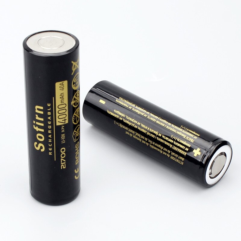 Bateria recarregável 40a 21700 v 10c da bateria de sofirn 4000 3.7 mah baterias altas poweful do dreno da pilha da descarga de lítio 21700 v 10c para a lanterna elétrica