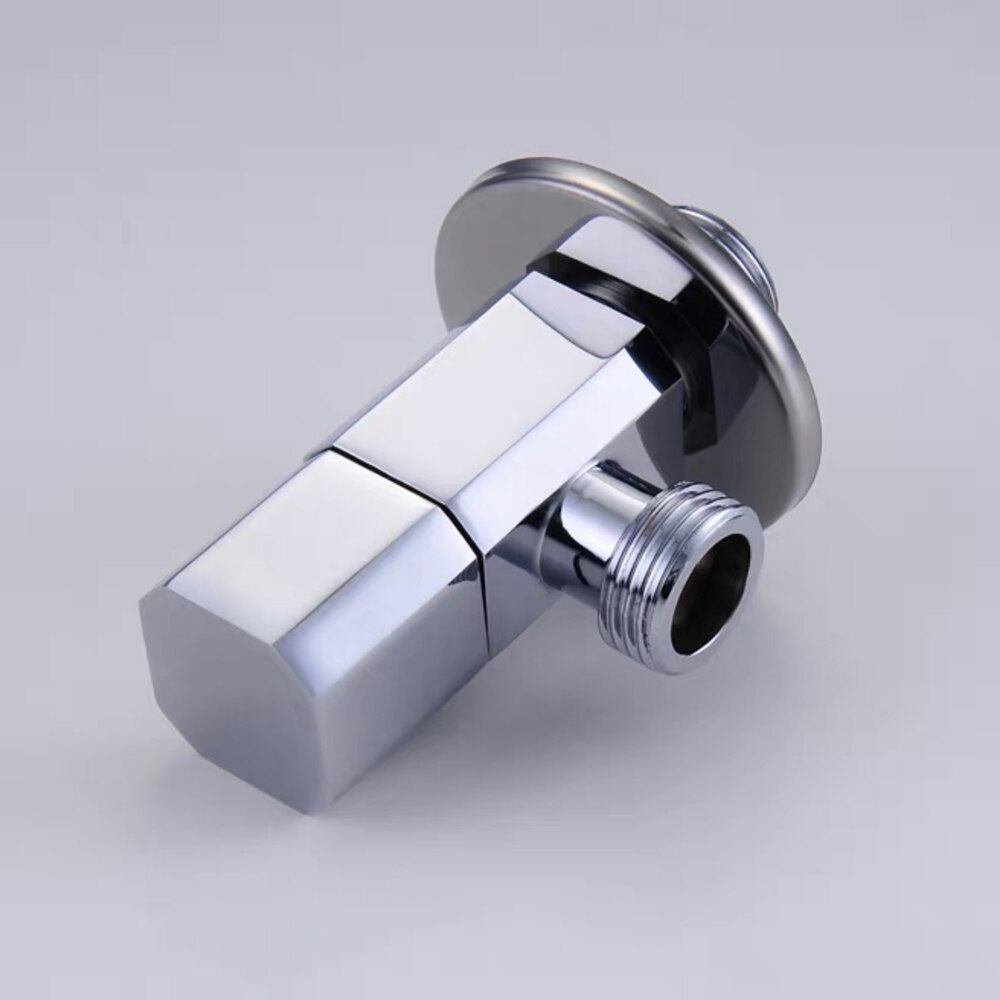 LIUYUE Bathroom Water Valve Chrome Brass Angle Valve Converter Standard G1/2 Toilet Angle Valve Shower Head Connector Hardware