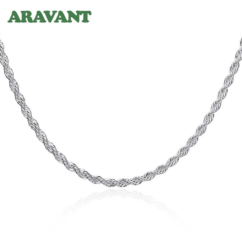 925 sølv 4mm twist slange kæde halskæde til mænd kvinder smykker tilbehør 16-30 inches