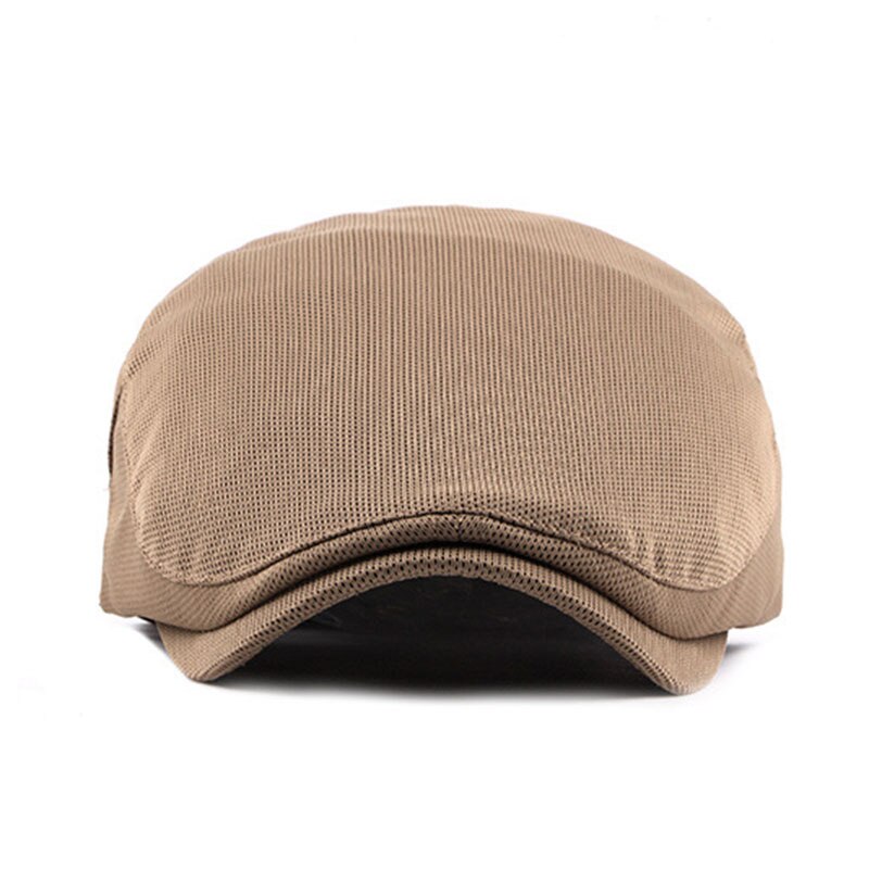Newsboy Caps For Men Summer Hat Gray Breathable Mesh Solid Vintage Classic Men Women Ivy Flatcap Berets Driver Hats