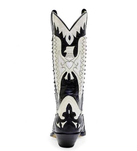 Mannen Schoenen Mode Handgemaakte Pu Leer Classic Mid Western Laars Lage Hak Stijlvolle Casual Motorlaarzen Zapatos 4M877