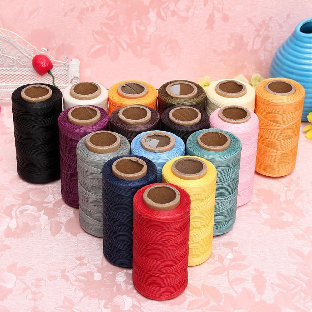 260M Multi Farbe Wachs Faden Single Filament Polyester Hand Stricken Schnur Gurt Kette Seil Korn Nähen Handwerk Pro Leder C J1E5