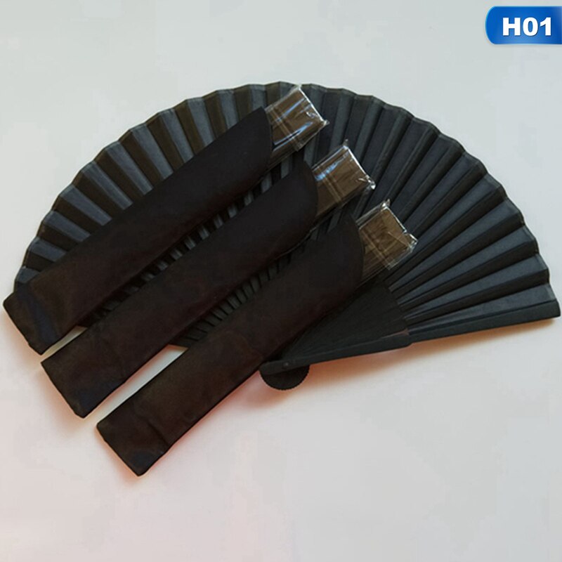 Chinese Stijl Zwart Vintage Hand Fan Folding Fans Dance Wedding Party Favor Chinese Dance Party Folding Fans: 01